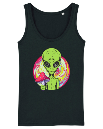 Edm Trippy Mushroom Alien Black