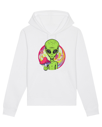 Edm Trippy Mushroom Alien White