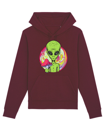 Edm Trippy Mushroom Alien Burgundy