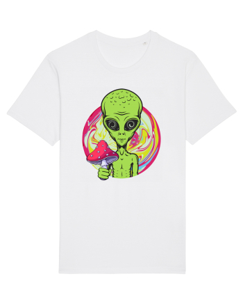 Edm Trippy Mushroom Alien White