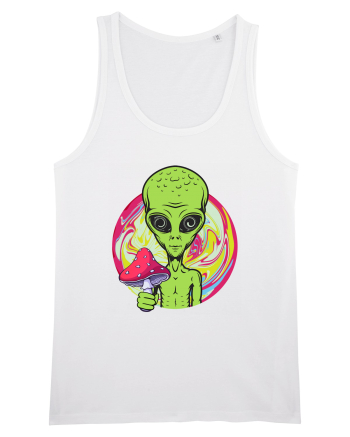 Edm Trippy Mushroom Alien White