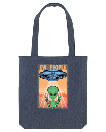 Ew People Alien Funny Ufo Vintage Midnight Blue