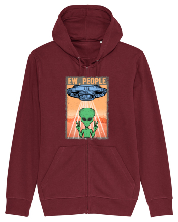 Ew People Alien Funny Ufo Vintage Burgundy