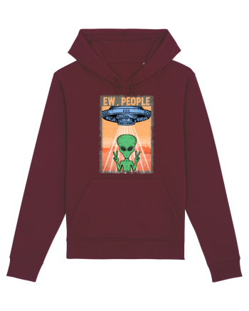 Ew People Alien Funny Ufo Vintage Burgundy