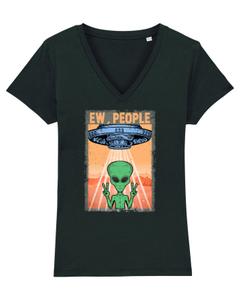 Ew People Alien Funny Ufo Vintage Black