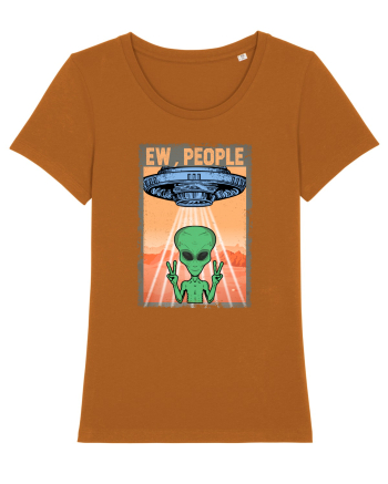 Ew People Alien Funny Ufo Vintage Roasted Orange