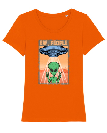 Ew People Alien Funny Ufo Vintage Bright Orange