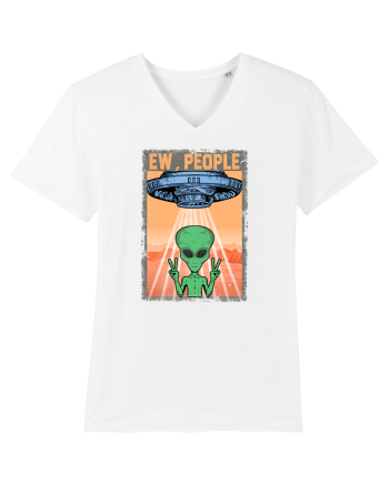 Ew People Alien Funny Ufo Vintage White