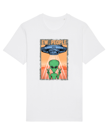 Ew People Alien Funny Ufo Vintage White