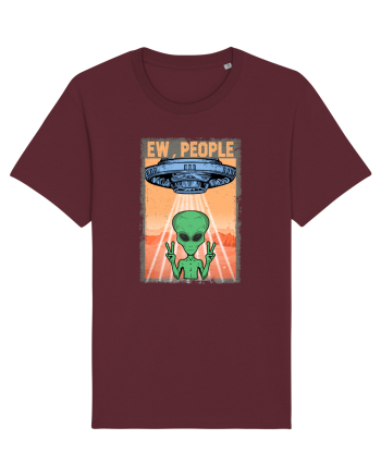 Ew People Alien Funny Ufo Vintage Burgundy