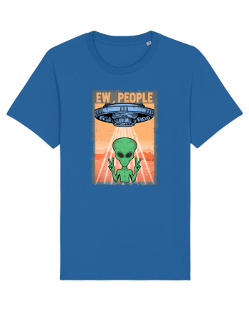 Ew People Alien Funny Ufo Vintage Royal Blue