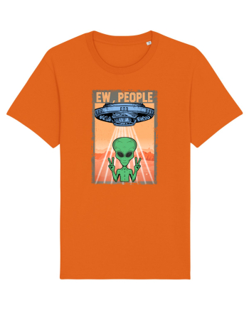 Ew People Alien Funny Ufo Vintage Bright Orange