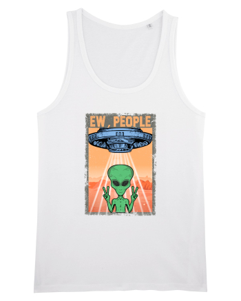 Ew People Alien Funny Ufo Vintage White