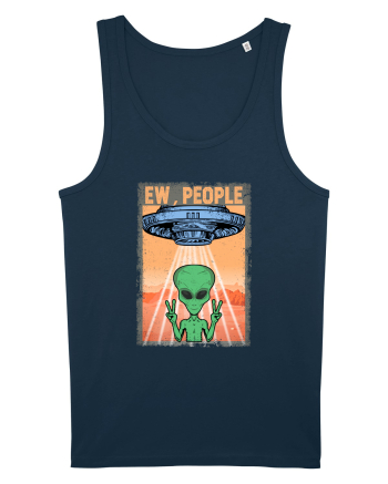Ew People Alien Funny Ufo Vintage Navy
