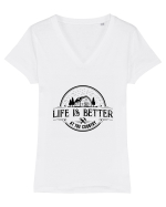 At the country Tricou mânecă scurtă guler V Damă Evoker