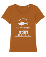 Dă Tonul la Distracție - white Tricou mânecă scurtă guler larg fitted Damă Expresser