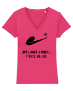Just do it slowly - negru Tricou mânecă scurtă guler V Damă Evoker