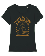 I Want To Leave Alien Lover Ufo's Day Tricou mânecă scurtă guler larg fitted Damă Expresser