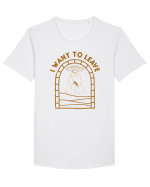 I Want To Leave Alien Lover Ufo's Day Tricou mânecă scurtă guler larg Bărbat Skater