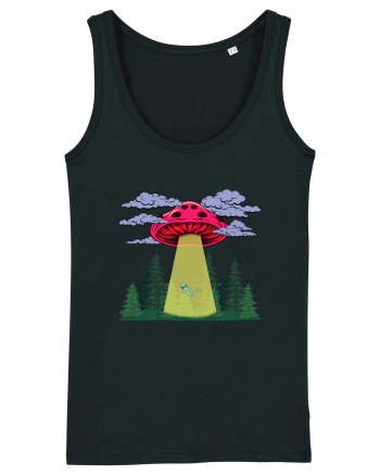Mushroom Alien Psychedelic Space Ufo Black