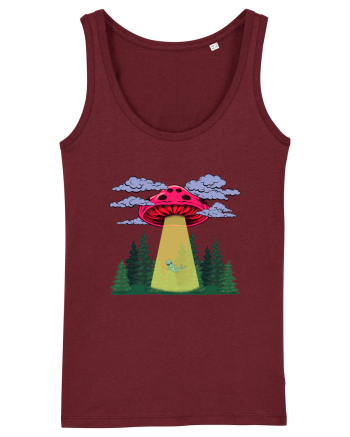 Mushroom Alien Psychedelic Space Ufo Burgundy
