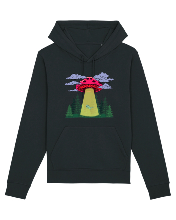 Mushroom Alien Psychedelic Space Ufo Black