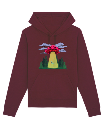 Mushroom Alien Psychedelic Space Ufo Burgundy