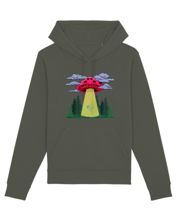 Mushroom Alien Psychedelic Space Ufo Khaki