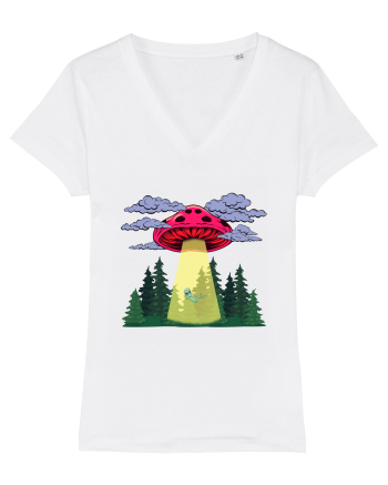 Mushroom Alien Psychedelic Space Ufo White