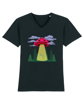 Mushroom Alien Psychedelic Space Ufo Black