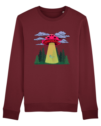 Mushroom Alien Psychedelic Space Ufo Burgundy