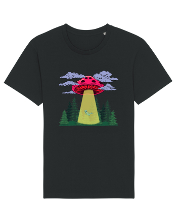 Mushroom Alien Psychedelic Space Ufo Black