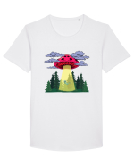 Mushroom Alien Psychedelic Space Ufo Tricou mânecă scurtă guler larg Bărbat Skater