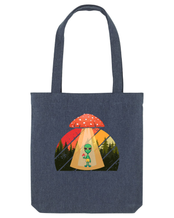Psychedelic Mushroom Trippy Alien Midnight Blue