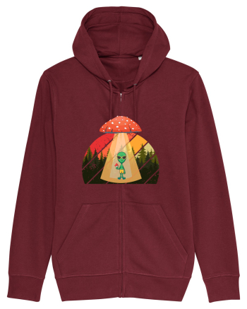 Psychedelic Mushroom Trippy Alien Burgundy