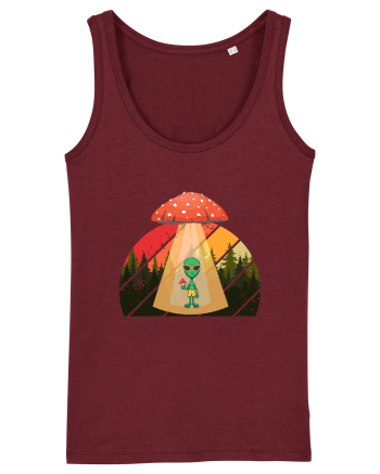 Psychedelic Mushroom Trippy Alien Burgundy