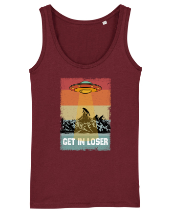 Retro Alien Get In Loser Ufo Burgundy