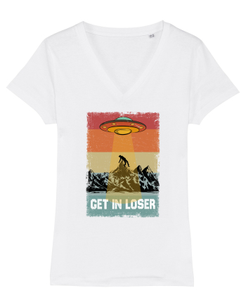 Retro Alien Get In Loser Ufo White