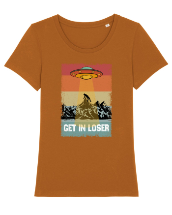Retro Alien Get In Loser Ufo Roasted Orange