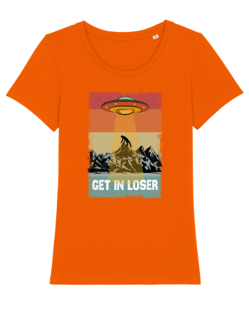 Retro Alien Get In Loser Ufo Bright Orange