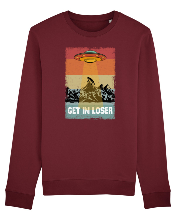 Retro Alien Get In Loser Ufo Burgundy