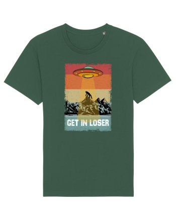 Retro Alien Get In Loser Ufo Bottle Green