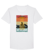 Retro Alien Get In Loser Ufo Tricou mânecă scurtă guler larg Bărbat Skater