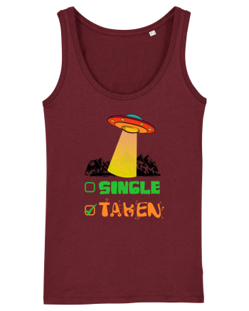 Single Taken Funny Alien Ufo Burgundy