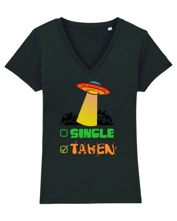 Single Taken Funny Alien Ufo Black