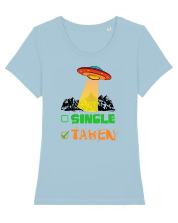 Single Taken Funny Alien Ufo Sky Blue