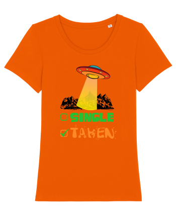 Single Taken Funny Alien Ufo Bright Orange