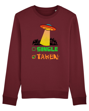 Single Taken Funny Alien Ufo Burgundy