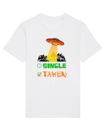 Single Taken Funny Alien Ufo White