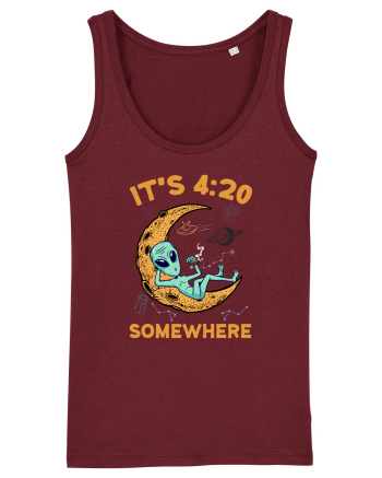 It's 4:20 Somewhere Weed Moon Alien Burgundy